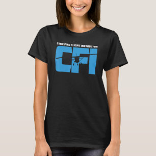 T-shirt Instructeur De Vol Certifié Cfi Avion Silhouett