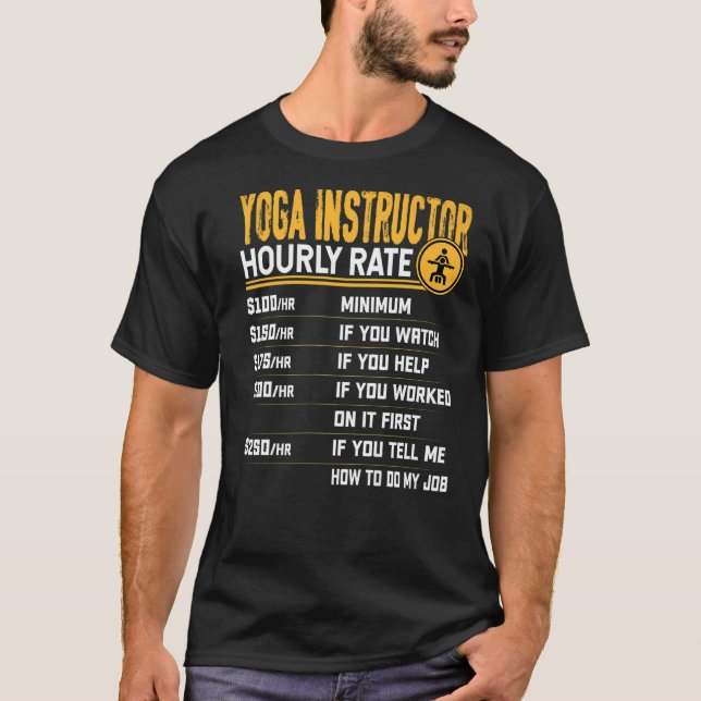 T-shirt Instructeur de yoga Taux horaire Enseignant de yog (Devant)