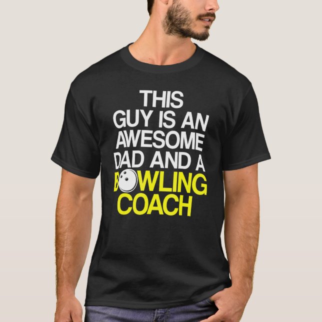 T-shirt Instructeur d'équipe de Bowling Coach Player 35 (Devant)