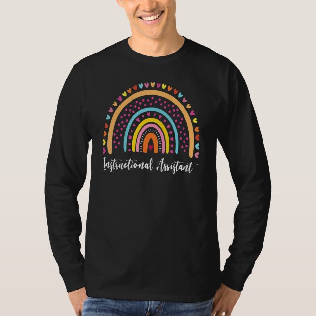 T-shirt Instructional Assistant Boho Rainbow Graduation Ap (Devant)