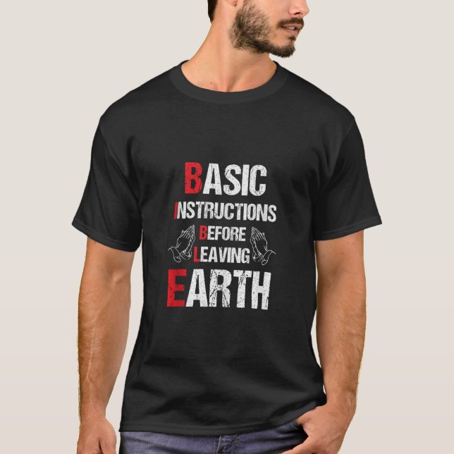 T-shirt Instructions Bibliques De Base Avant de Quitter le (Devant)