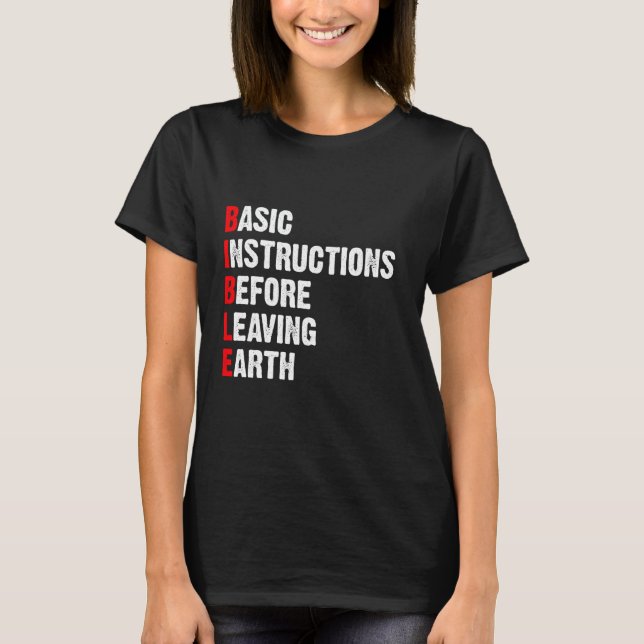 T-shirt Instructions de base avant de quitter la Bible de  (Devant)