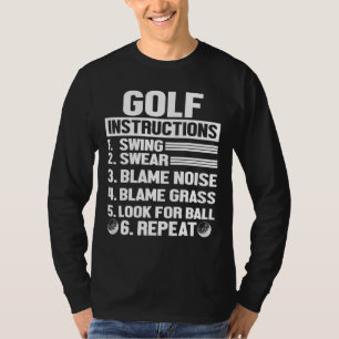 T-shirt Instructions De Golf Hilariées Idée De Nouveauté P