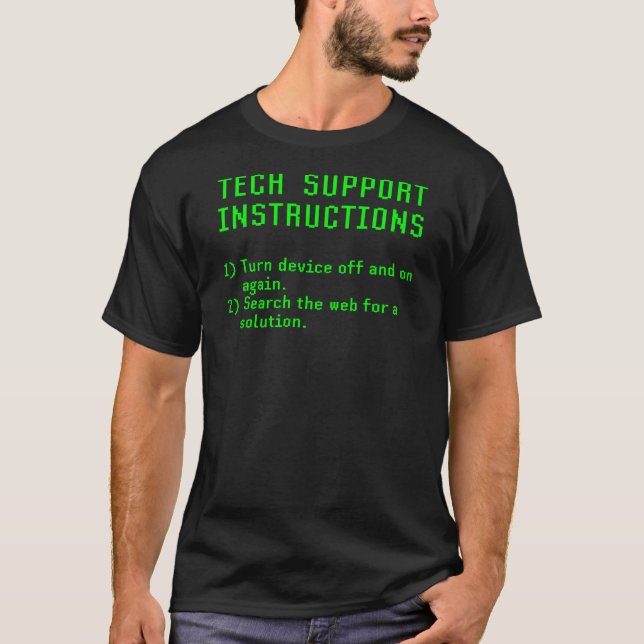 T-shirt Instructions de support technique amusantes à nouv (Devant)