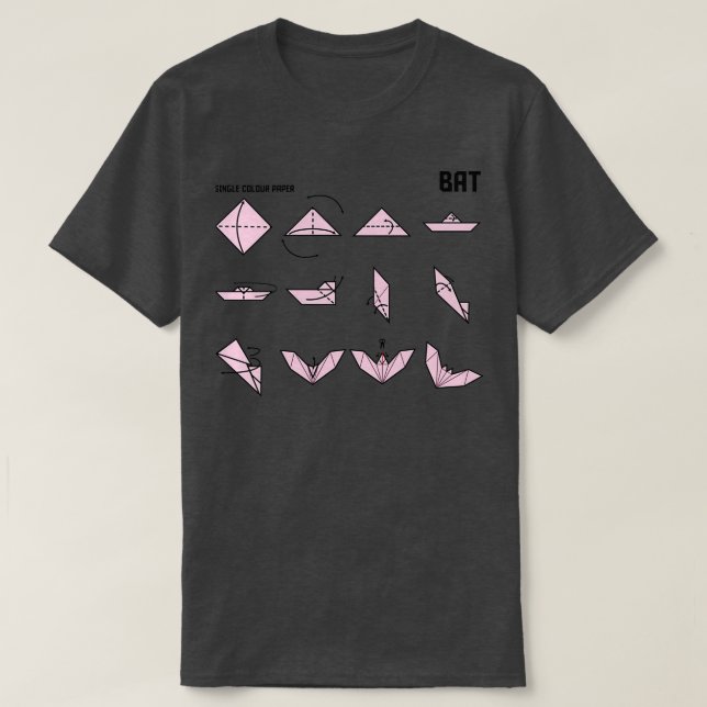 T-shirt Instructions pour chaume Origami en rose (Design devant)