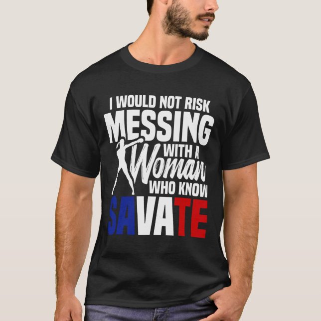 T-shirt Instructrice de savate arts martiaux français kick (Devant)