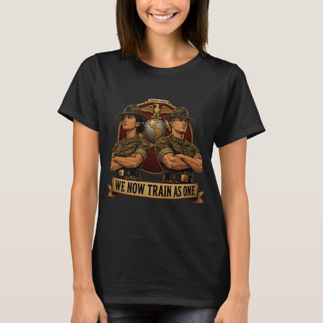 T-shirt Instructrices de l'USMC : nous nous entraînons dés (Devant)