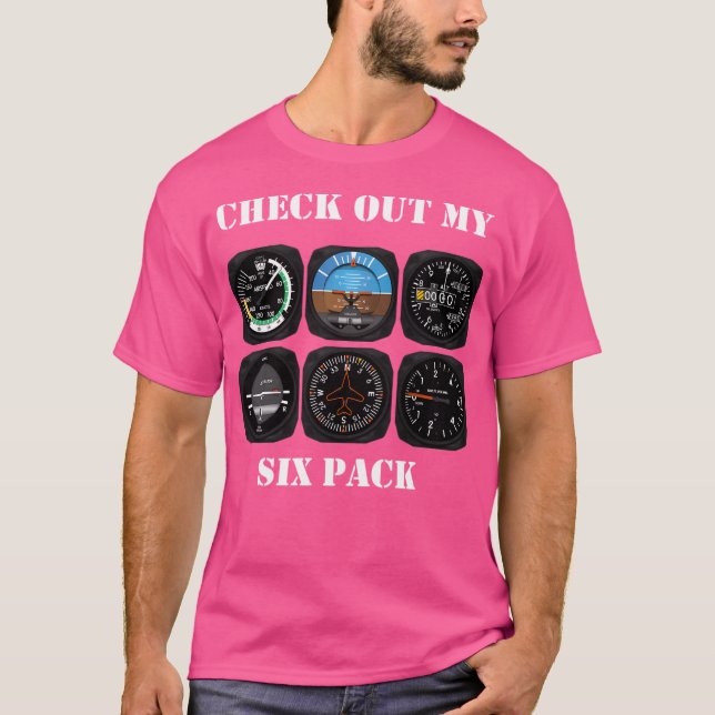 T-shirt Instrument Aviation 6 Pack Pour Pilotes (Devant)