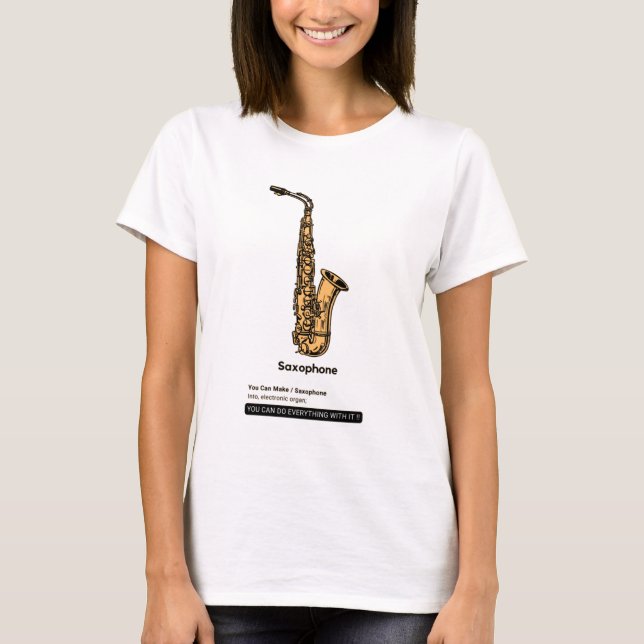 T-shirt Instrument de jazz saxophone (Devant)