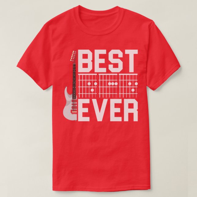 T-shirt Instrument de musique meilleur papa jamais guitari (Design devant)