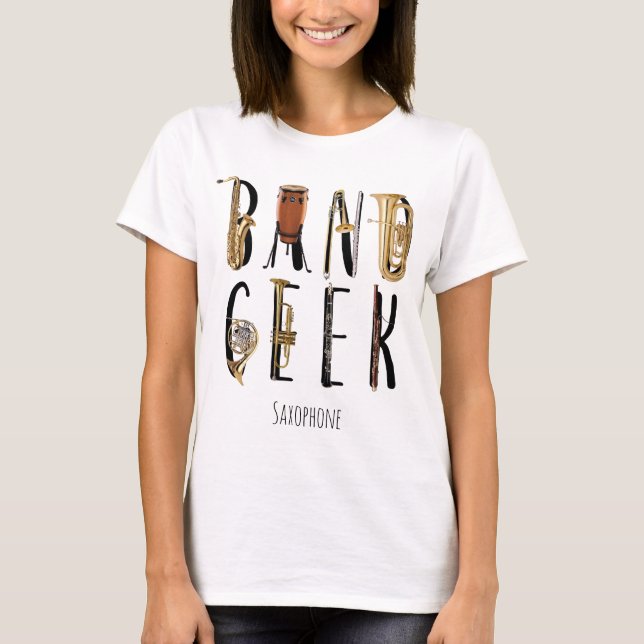 T-shirt Instrument de musique moderne de geek de bande (Devant)