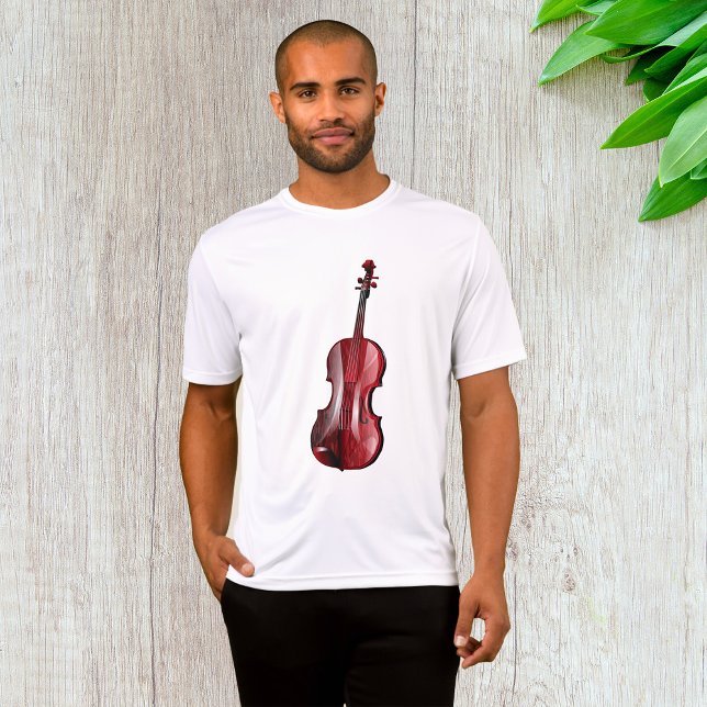 T-shirt Instrument de musique violon rouge élégant (Créateur téléchargé)