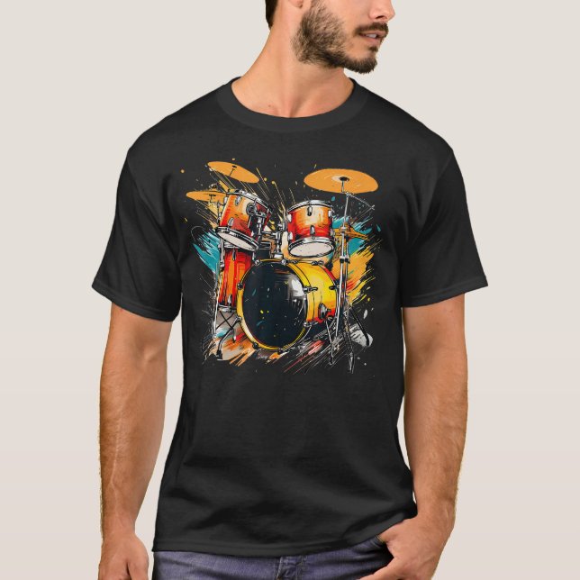 T-shirt Instrument De Percussion Cool Pour L'amour Du Ryth (Devant)