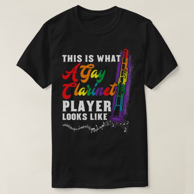 T-shirt Instrumentaliste du lecteur Clarinet gay pride (Design devant)