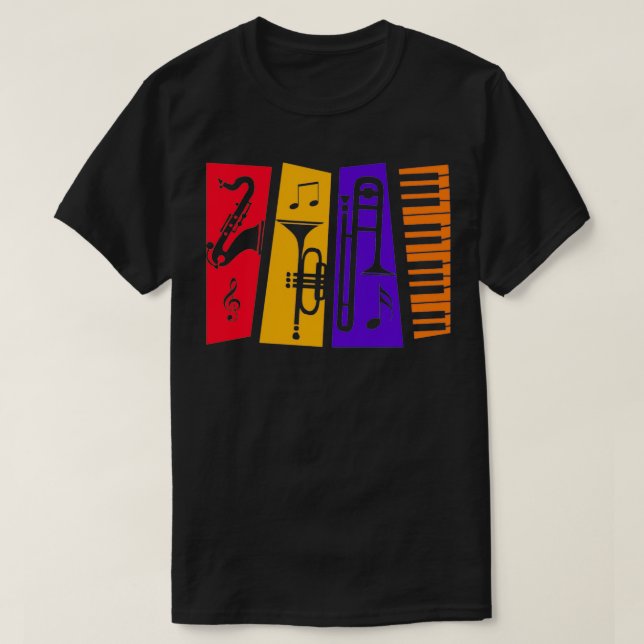 T-shirt Instruments de jazz (Design devant)