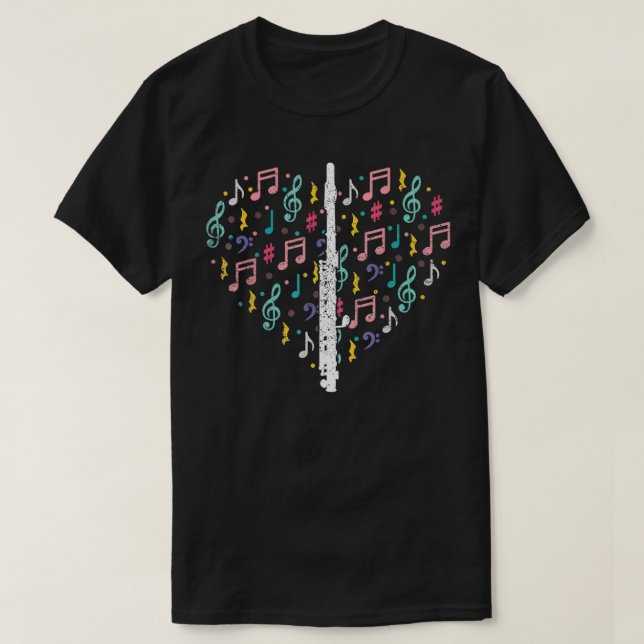 T-shirt Instruments de musique Notes musicales Flûte de Lo (Design devant)