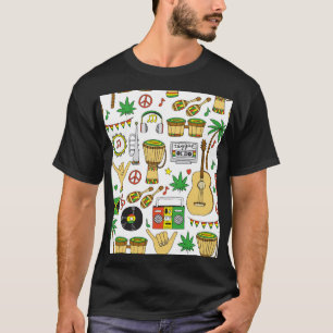 T-shirt Instruments de musique : Reggae Arrière - plan san