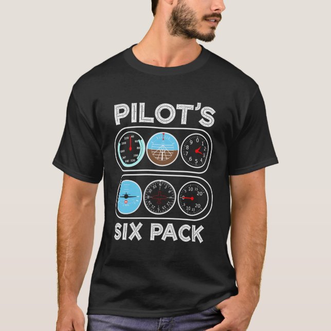 T-shirt Instruments De Vol À Six Paquets Du Pilote (Devant)