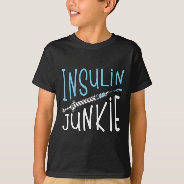 T-shirt Insuline cool Junkie Fun Diabète Sensibilisation M (Devant)