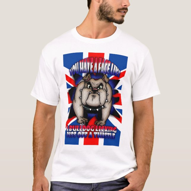 T-shirt insultant, avec le chien de taureau, union (Devant)