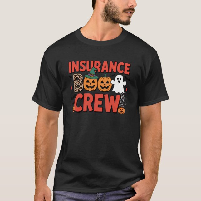 T-shirt Insurance Boo Crew Halloween Theme For Spooky Offi (Devant)