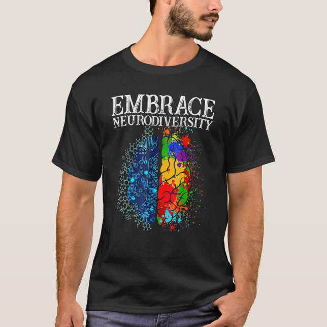 T-shirt Intégrer la Neurodiversité Cerveau Sensibilisation (Devant)