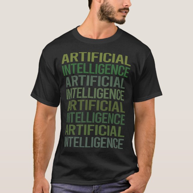 T-shirt Intelligence artificielle IA Texte Vert (Devant)