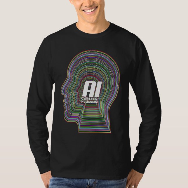 T-shirt Intelligence artificielle L'IA Tech dépasse Humank (Devant)