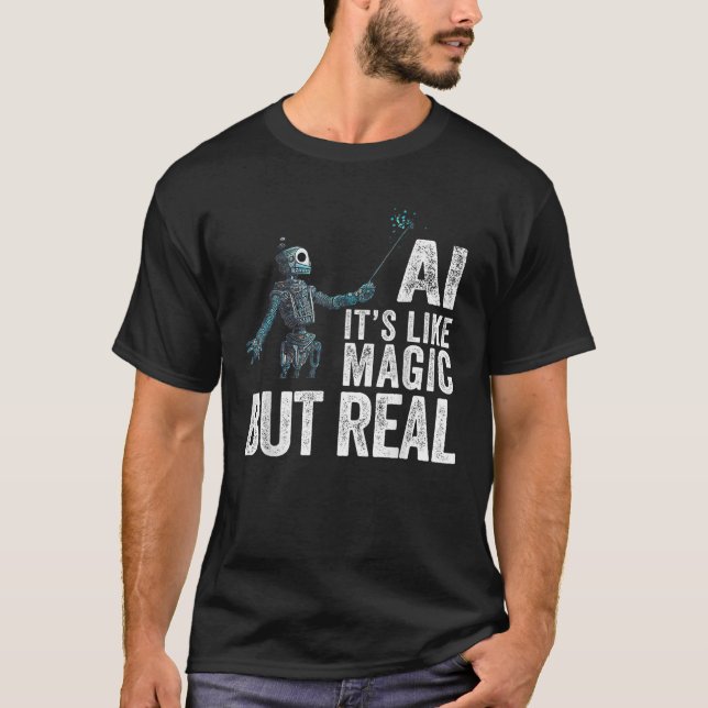 T-shirt Intelligence Artificielle Robot Drôle AI (Devant)