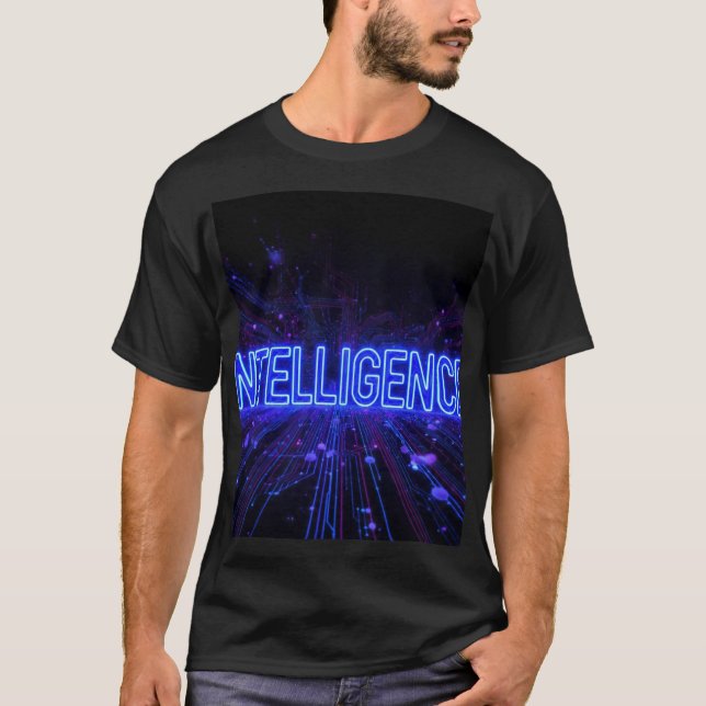 T-shirt Intelligence Circuit Néon Tech Art IA Futuriste G (Devant)