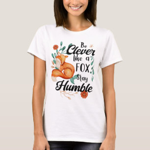 T-shirt Intelligent Comme Le Renard, Humble, Animaux Sauva