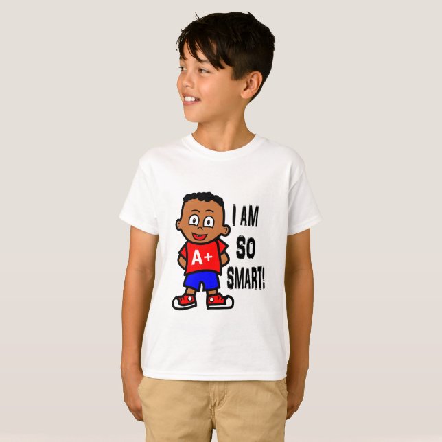 T-shirt intelligent de garçon d'Afro-américain (Devant entier)