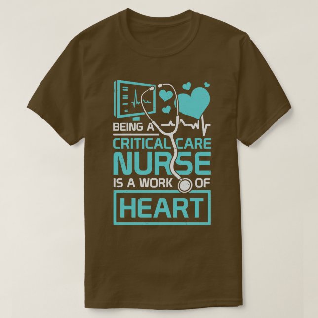 T-shirt Intensive critique e infirmière cadeau (Design devant)
