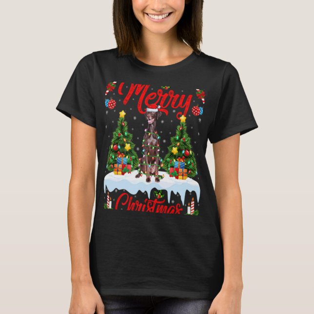 T-shirt Inter Dog Lights Arbre de Noël Santa Inter Dog Chr (Devant)