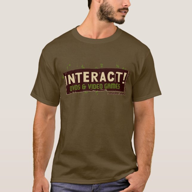 T-shirt Interactif ! Beige au-dessus de vert (Devant)