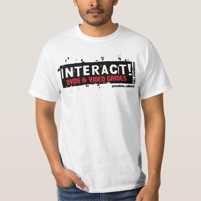 T-shirt Interactif ! Blanc $12,95 de valeur (Devant)
