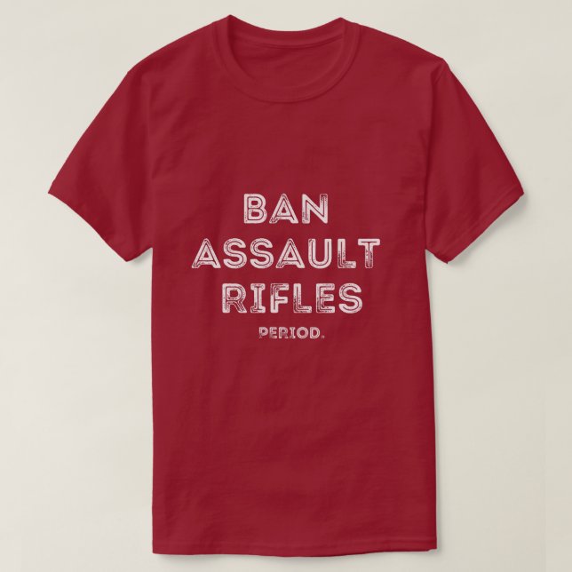T-shirt Interdire la typographie des fusils d'assaut (Design devant)