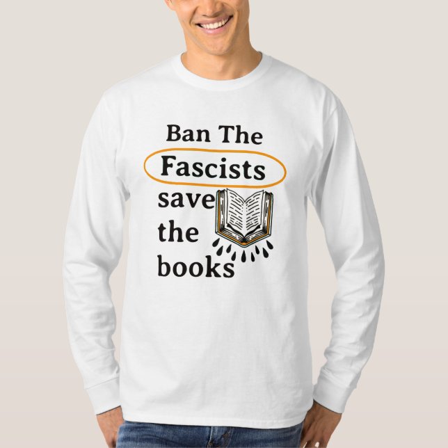 T-shirt Interdire les fascistes sauver les livres (Devant)