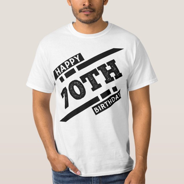 T-shirt Intéressant joyeux 70e anniversaire de typographie (Devant)