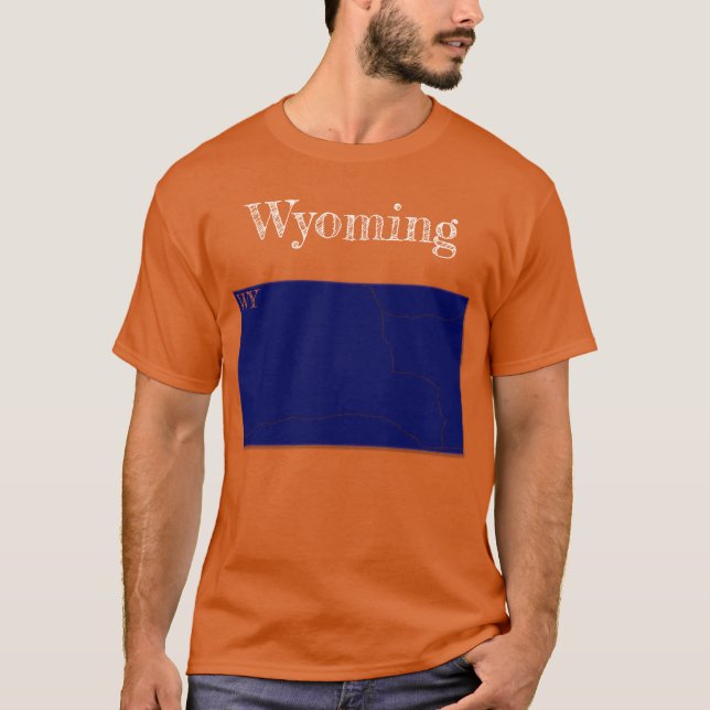 T-shirt Interétats du Wyoming [Conception bleue de la Mari (Devant)