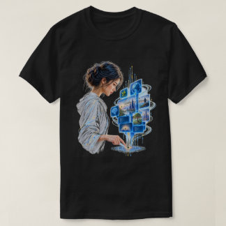T-shirt Interface d'IA au toucher humain Technologie créat