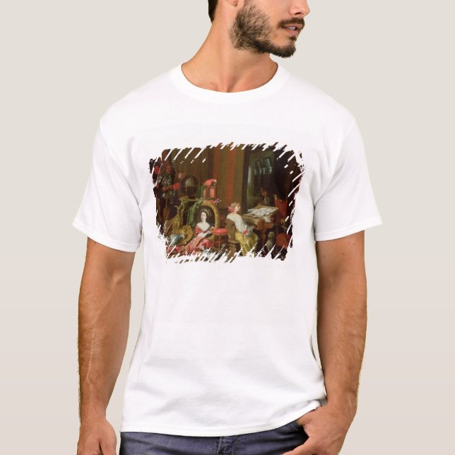 T-shirt Intérieur avec Madame à un clavecin (Devant)
