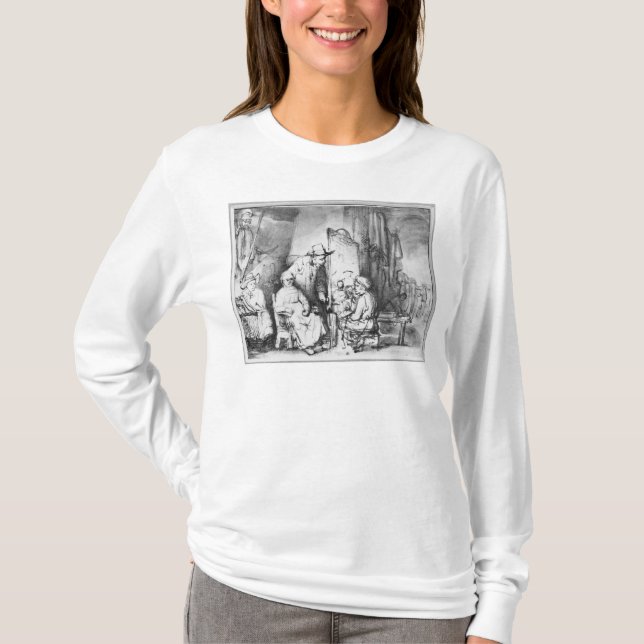 T-shirt Intérieur de studio avec la peinture de peintre (Devant)