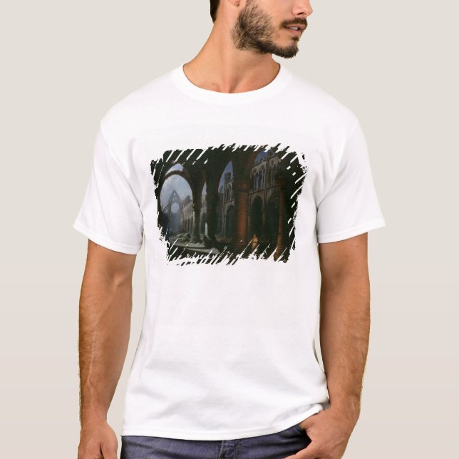 T-shirt Intérieur d'une abbaye dans les ruines, 1848 (Devant)