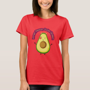 T-shirt Intérieur Peace Outer Green - Mignonne méditation 