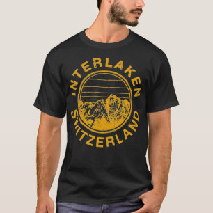 T-shirt Interlaken Suisse Swiss Retro Ski Vintage