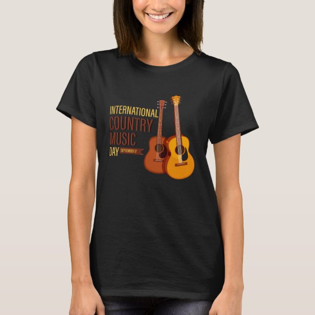 T-shirt International country music day  Guitar (Devant)