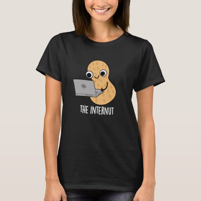 T-shirt Internut Funny Internet Peanut Pun Dark BG (Devant)