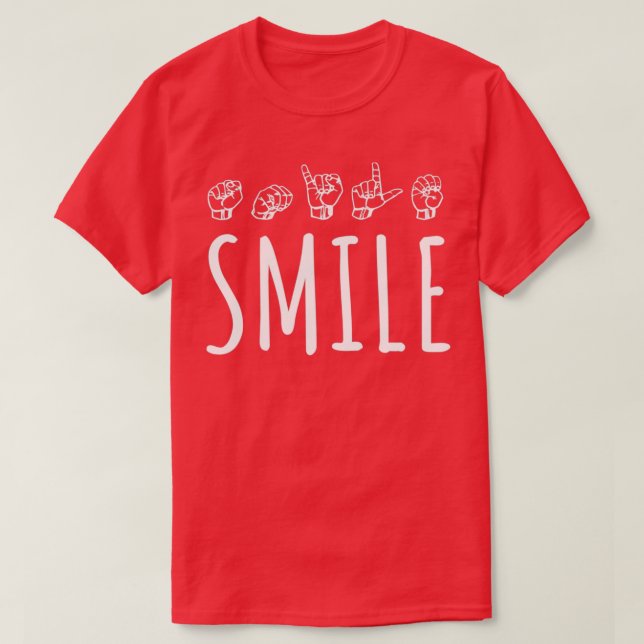 T-shirt Interprète de l'orthographe ASL Smile ASL 4 (Design devant)