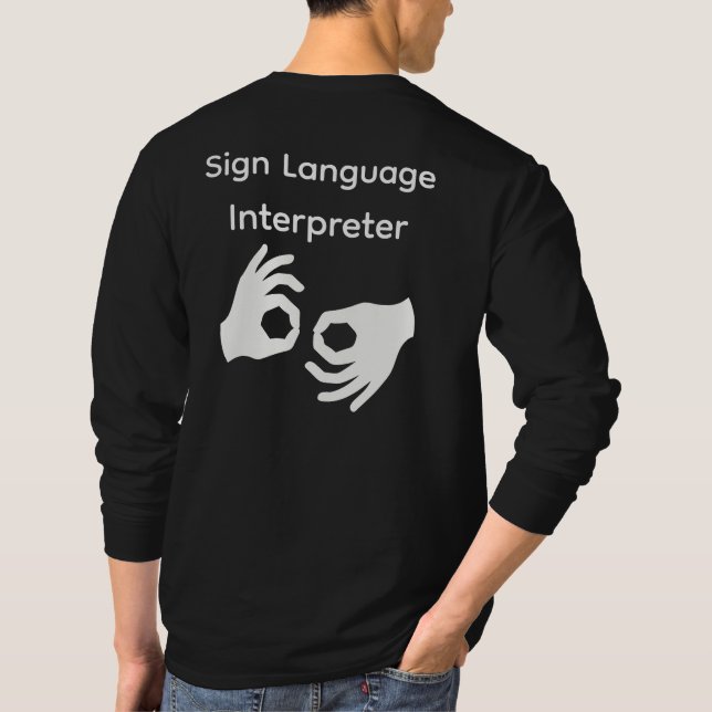 T-shirt Interprète en langue des signes à manches longues (Dos)
